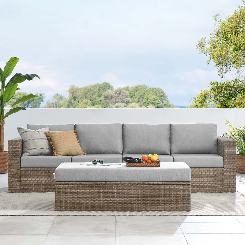 Ensemble de canapé modulaire avec repose-pieds Convene, gris