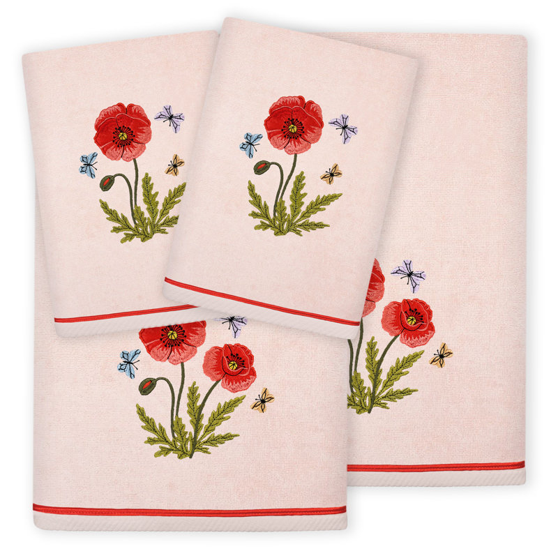 4 Piece Turkish Cotton Towel Set, Blush