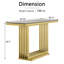 Console dorée, canapé en verre de 55 po avec magnifique base brossée, table d'entrée de luxe pour salon, couloir, entrée, vestibule