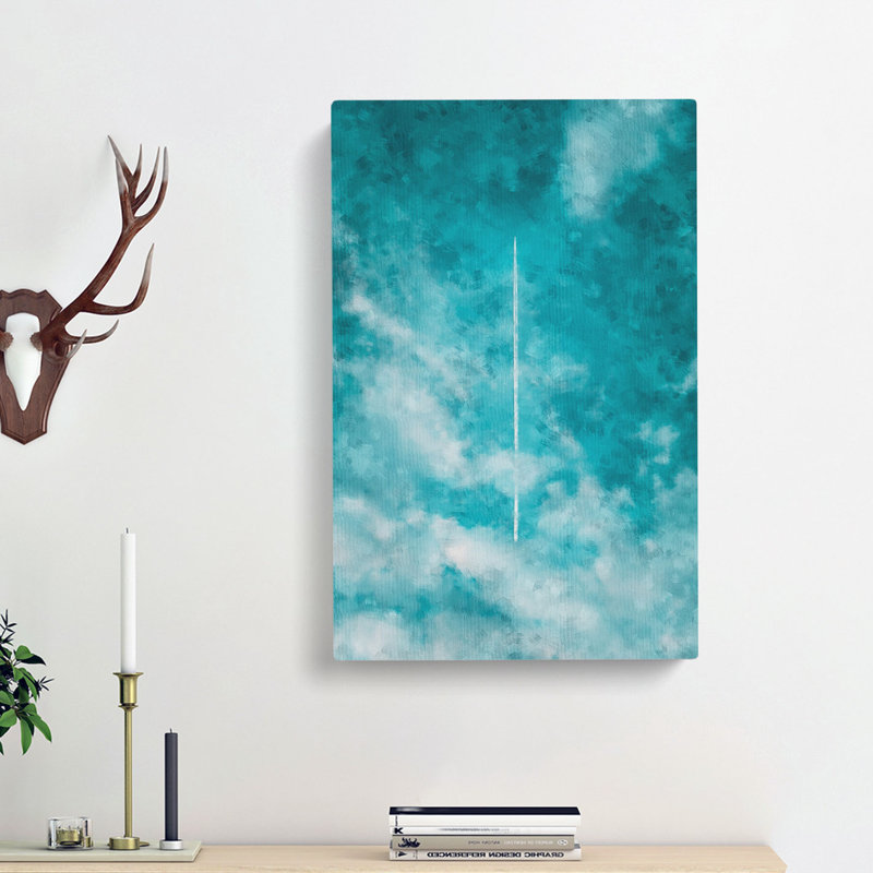 Aeroplane Trail Through The Clouds - Wrapped Canvas, 60cm H x 40cm W x 3cm D