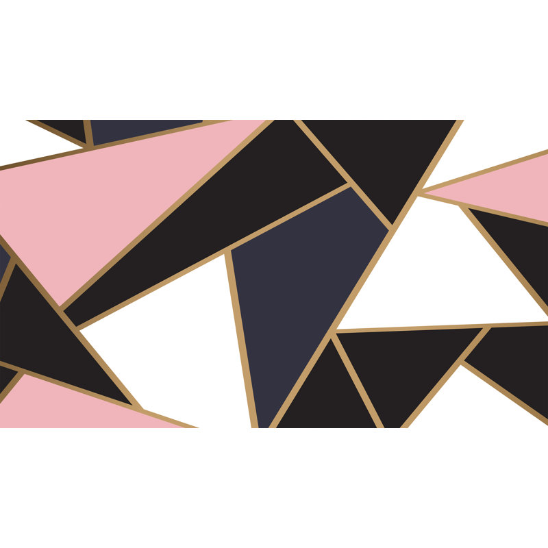 Adhésif mural à motif triangulaire Claudel, l 192 po x L 108 po