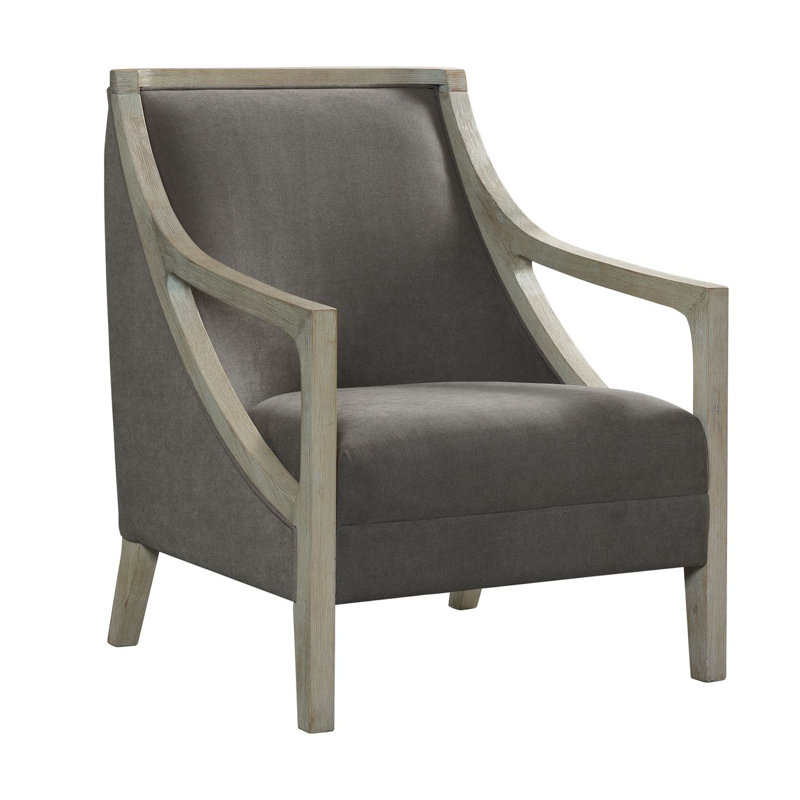Fauteuil en polyester 28 po, Lin gris charbon, Blanc