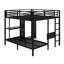 Structure de lit superposé avec garde-robe intégrée et bureau pliable