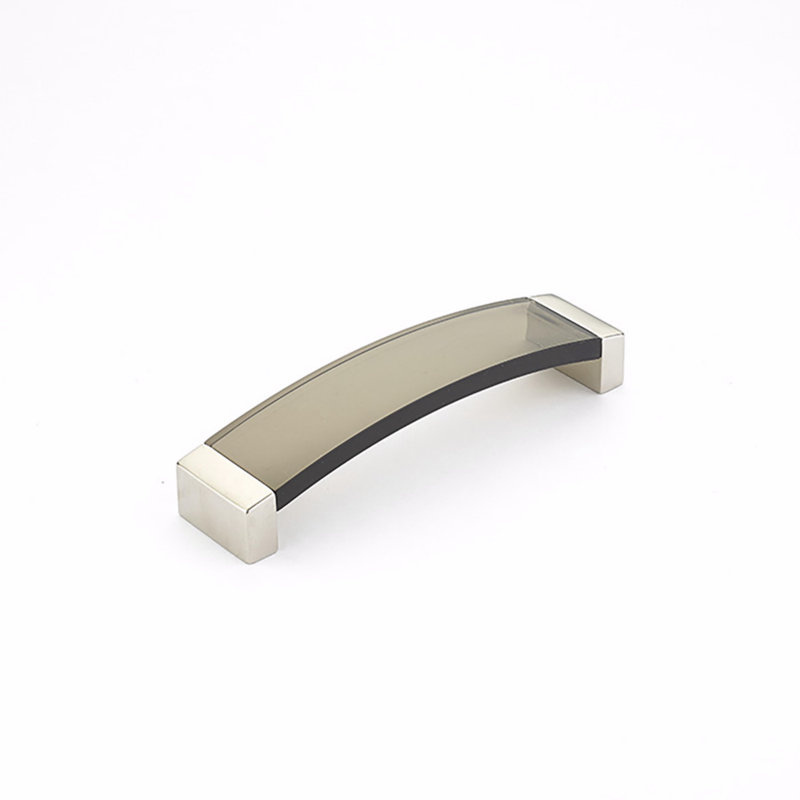 Positano Arch Pull, 5.04", Satin Nickel/Brown