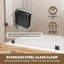 Écran de douche fixe l 36 po x H 80 po, panneau de verre arqué avec verre trempé transparent de 3/8 po, panneau de verre simple sans cadre, porte de douche à l'italienne, noir mat-133064800-133064801