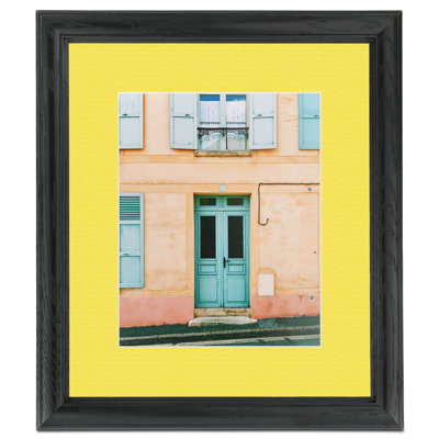 Black Wood Matte Picture Frame with Mat
