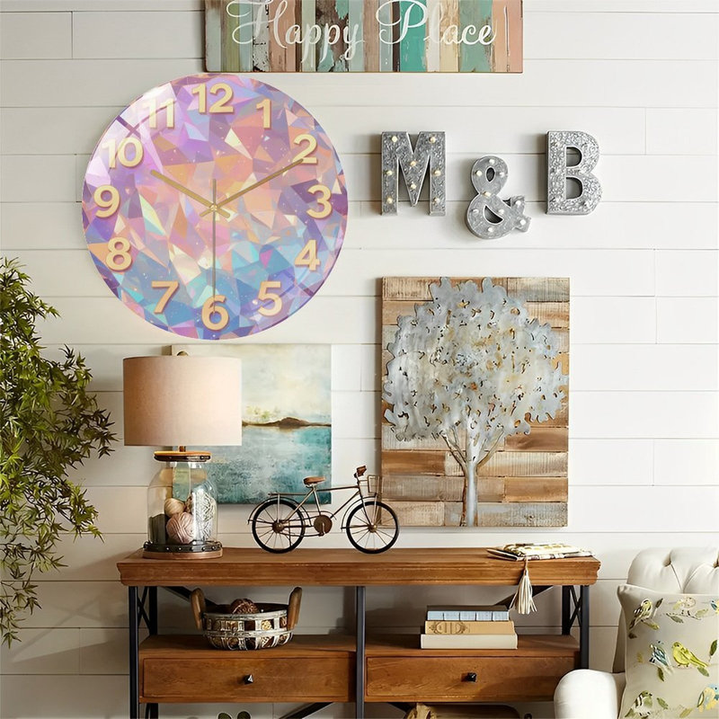Horloge murale en verre 12 po