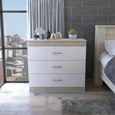 Commode 3 tiroirs Bethage - blanc