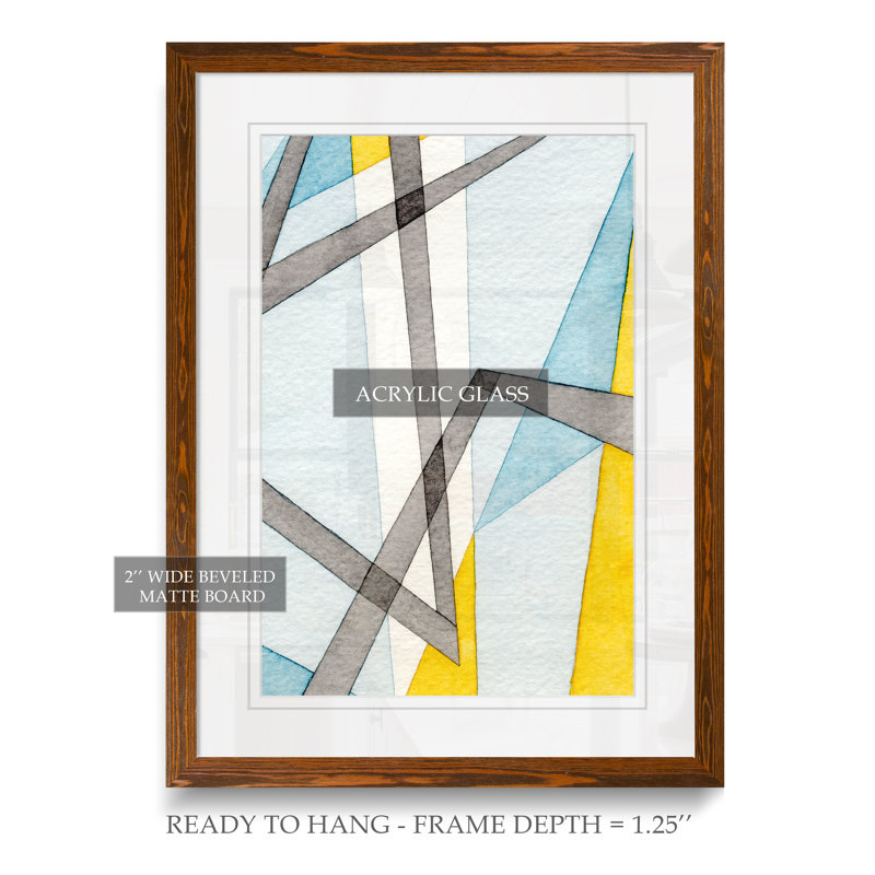 'Converging Angles II' by Paul Cezanne - Picture Frame Painting Print, 22" H x 18" W x 1.25" D, Maple Paper Framed, White