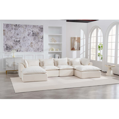 Canapé modulaire surdimensionné de 129,8 po de largeur avec canapé-lit modulaire True Relax