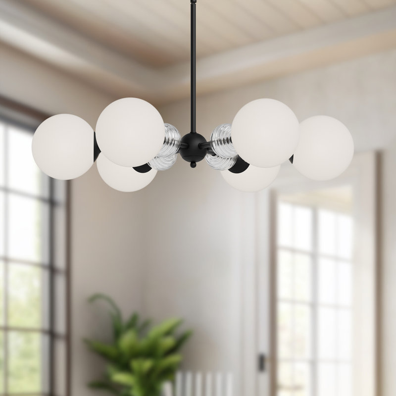 Celia 6 - Light Sputnik Sphere Chandelier, Matte Black
