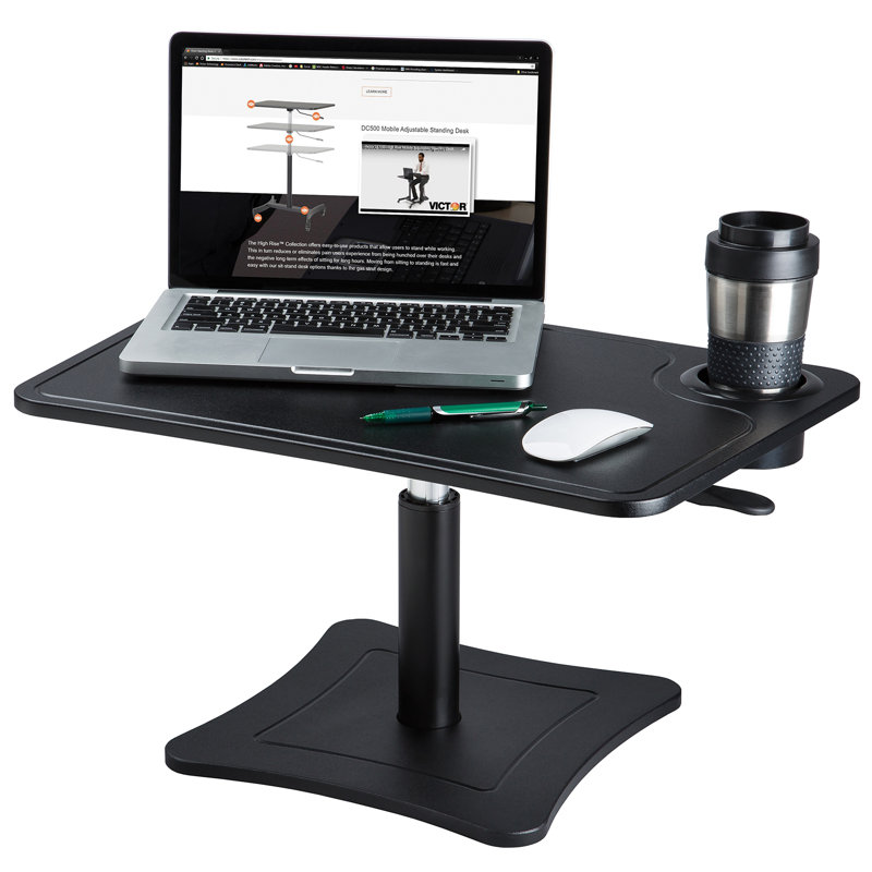 Emil 15.75" H x 23.75" W Standing Desk Conversion Unit, Black