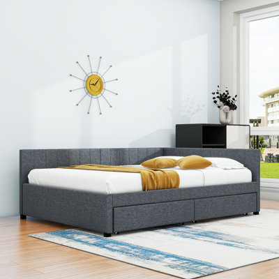Upholstered Sofa Daybed with 2 Storage Drawers