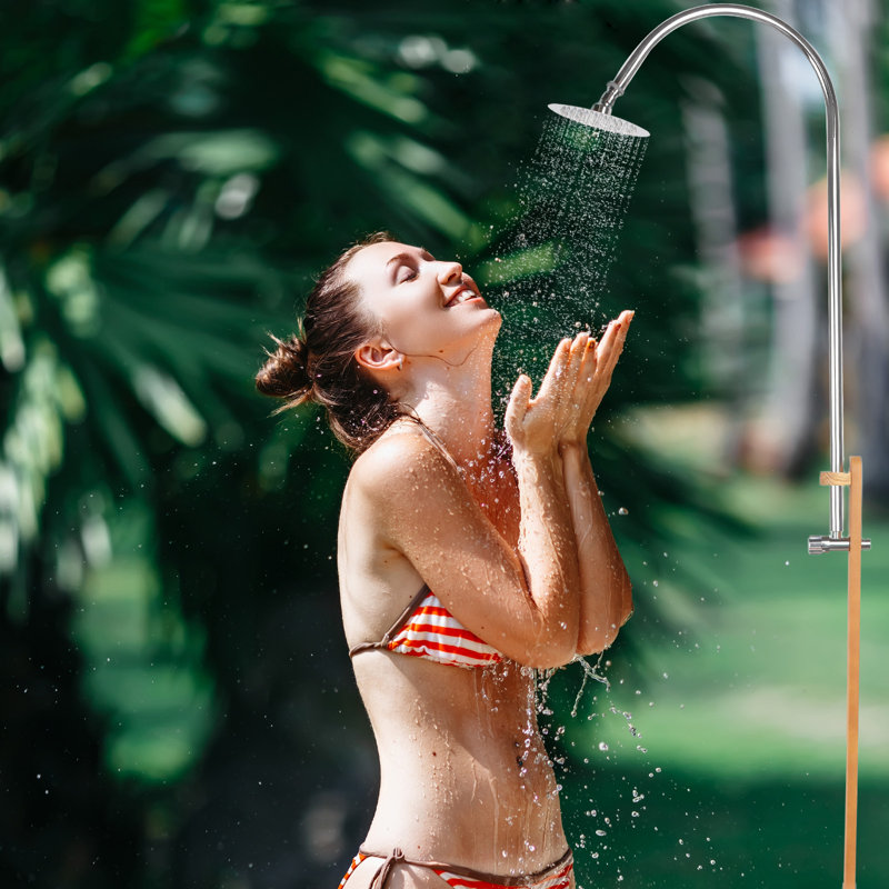 Freestanding Outdoor Shower and Duckboard