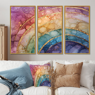 Radiant Cascade Of Rainbow I - ensemble de reproductions d'art mural arc-en-ciel
