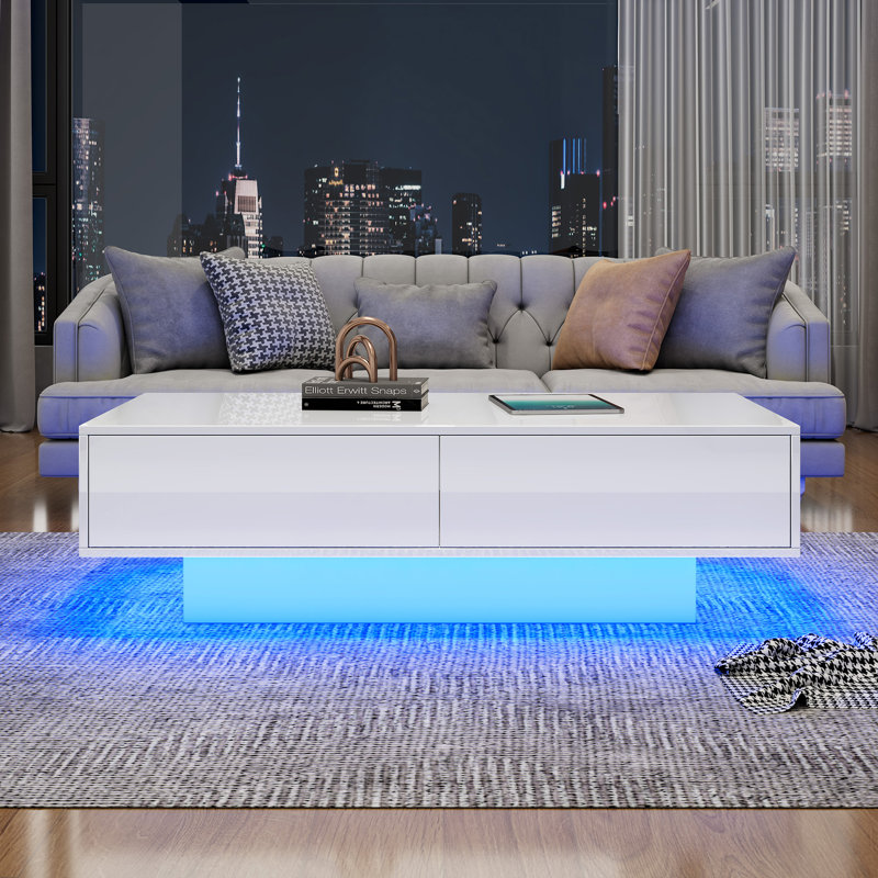 Daveion Solid Coffee Table with Storage, White