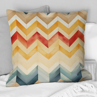 Coussin décoratif rétro à motif de chevrons ivoire rétro Boho