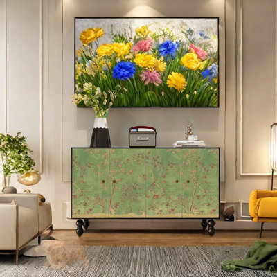 Large Capacity Storage Cabinet with Pine Frame