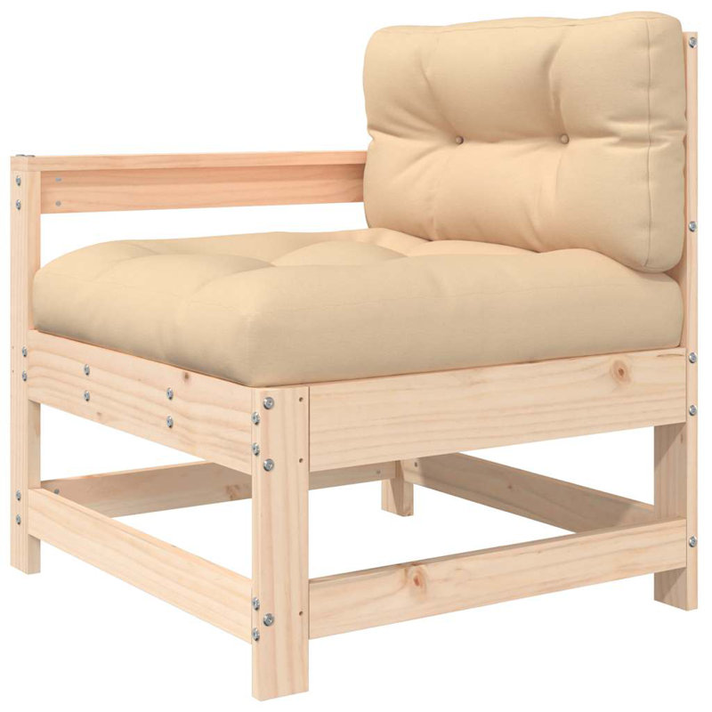 Pine Outdoor Lounge Chair, Beige, Brown