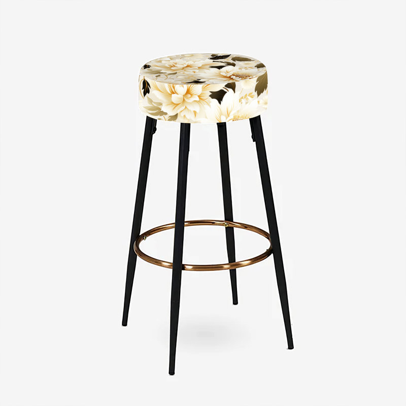 Ensemble de 2 tabourets de bar Beige Antique Flower Harmony