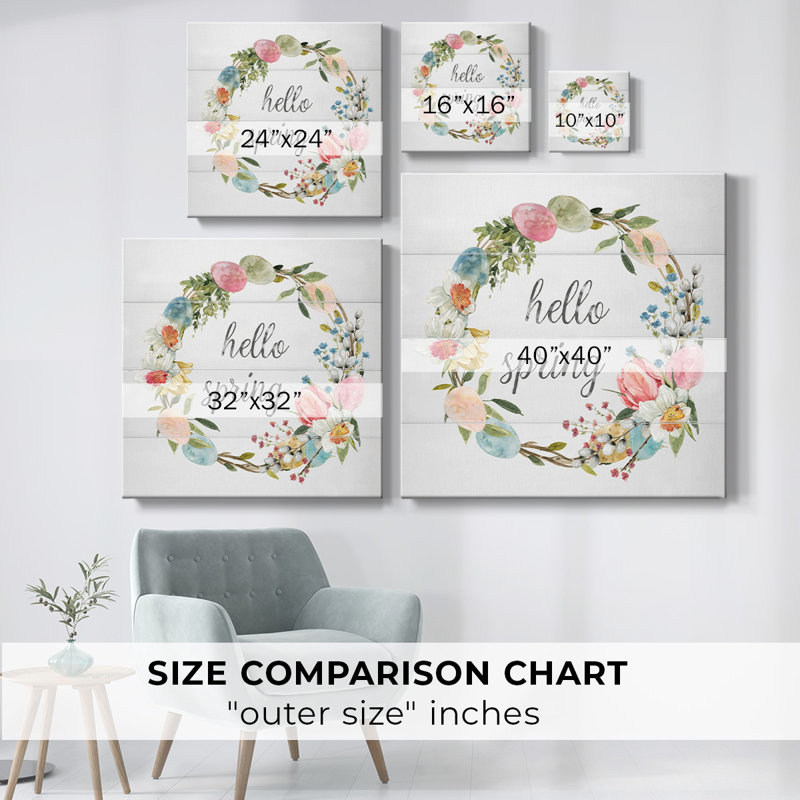 «Farmhouse Easter Egg Wreath», reproduction sur toile, H 24 po x l 24 po x P 1,5 po