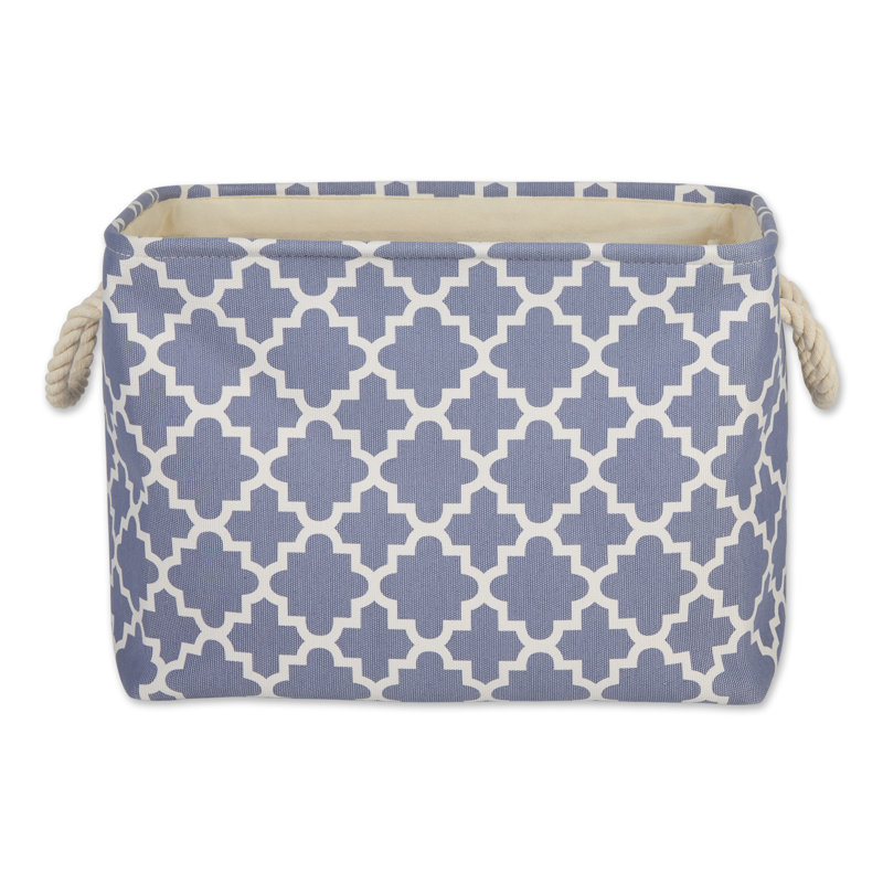 Panier en treillis, H 12 po x l 10 po x P 16 po, Bleu délavé à la pierre