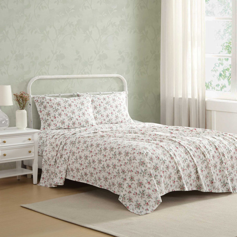 Ensemble de draps 100% coton 200 fils, Ensemble de draps pour lit double avec 2 taies d'o, Flocons de neige Fair Isle