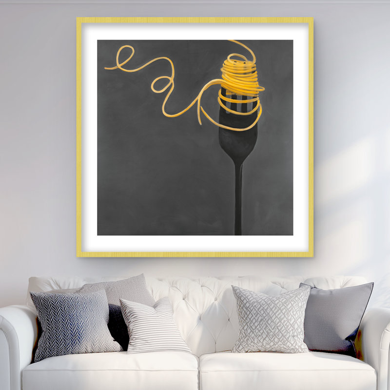 Spaghetti Pasta Around a Fork | Object Kitchen Framed Print