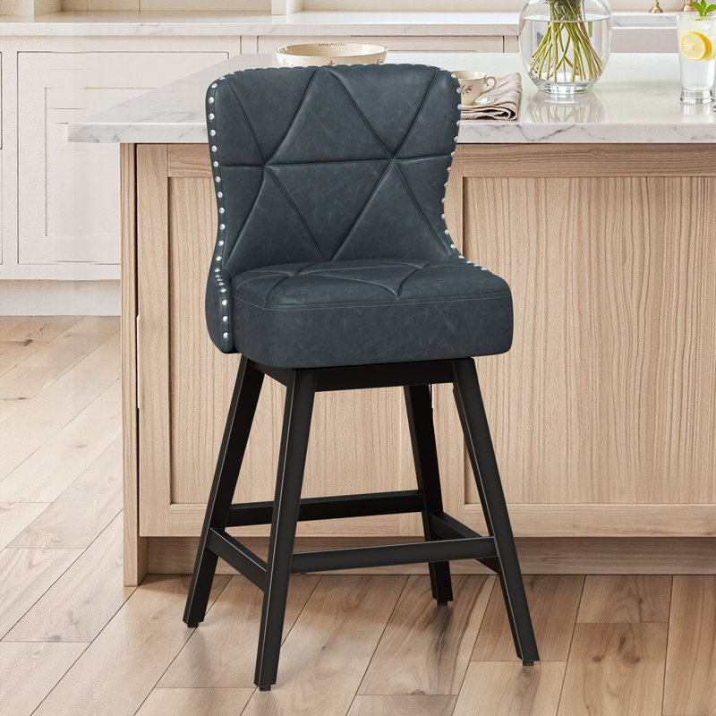 Tabouret de bar et de comptoir pivotant 26 po Zorla, Bleu gris
