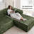 Sisle 106" Boneless  L Shaped  Sectional Corduroy Upholstered Modular Compression Sofa-1604070415
