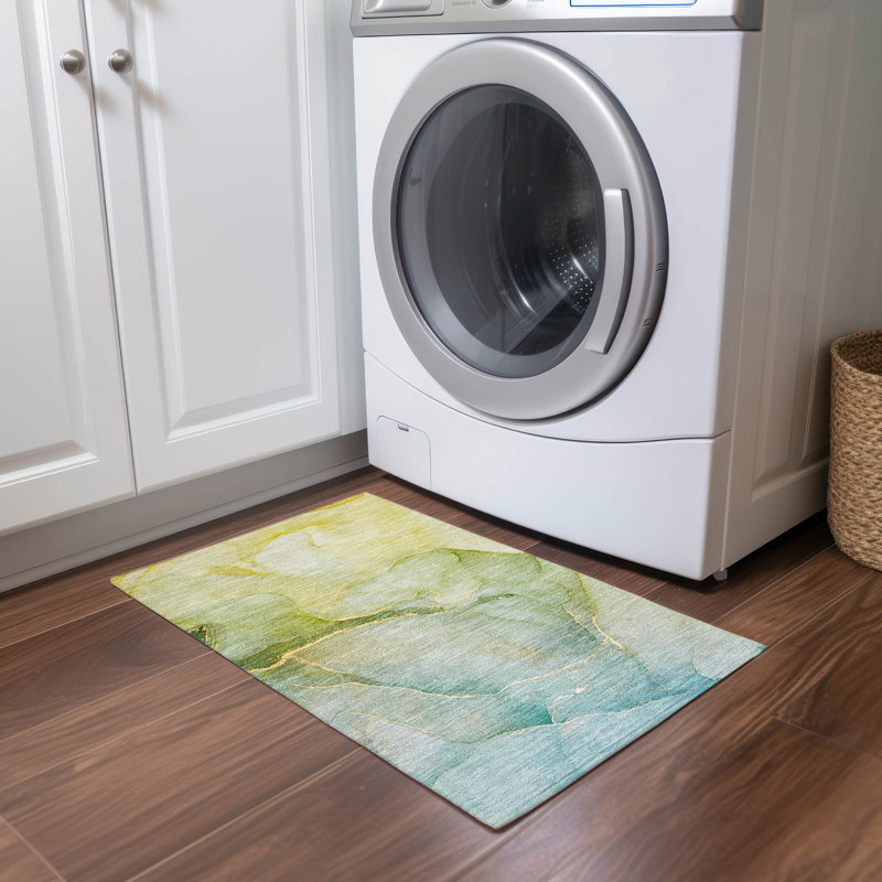 Kyrie Washable Abstract Indoor / Outdoor Rug, Rectangle 1'8" x 2'6"