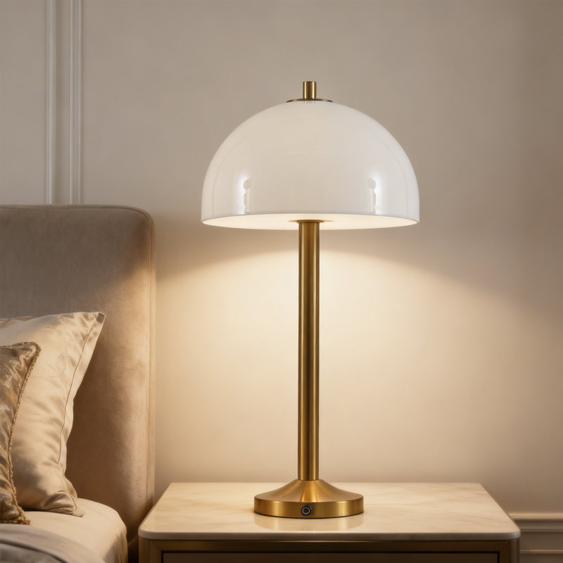 Lampe de table à DEL à finition dorée 20 "à intensité variable