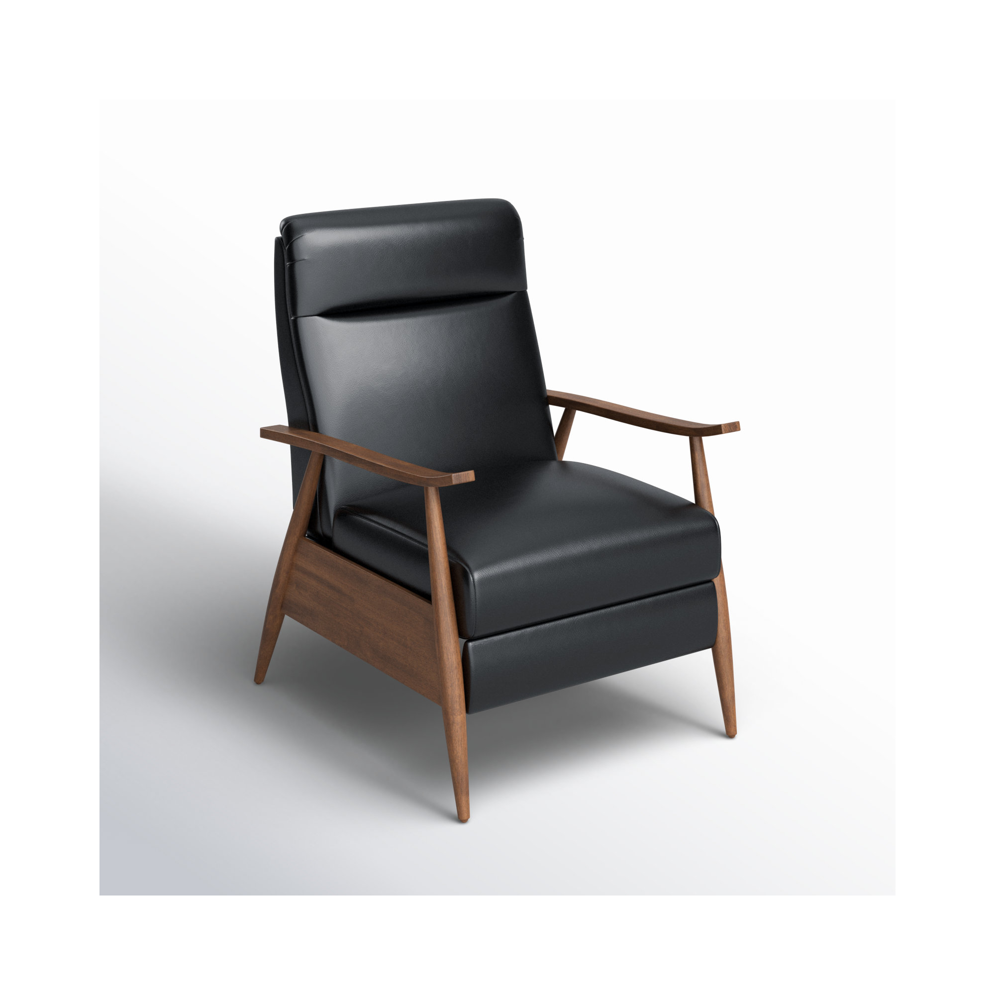 Imona 30" Wide Leather Recliner, Black Faux Leather