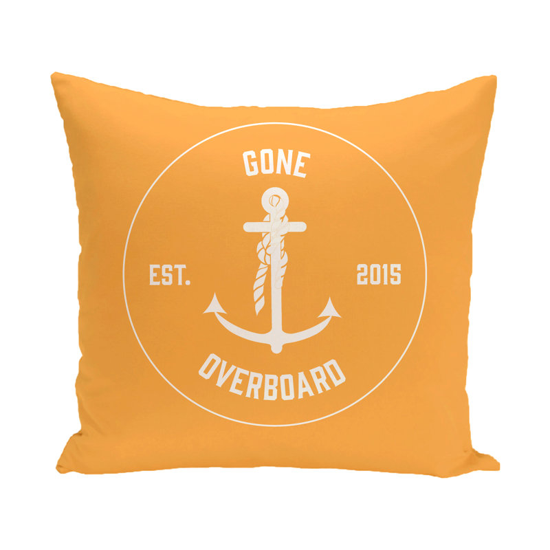 Housse de coussin pour coussin décoratif rectangulaire en forme de mot Gone Overboard, 20 po x 20 po, Jaune
