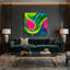 Abstrait art fluide sur toile verte 28-546140508