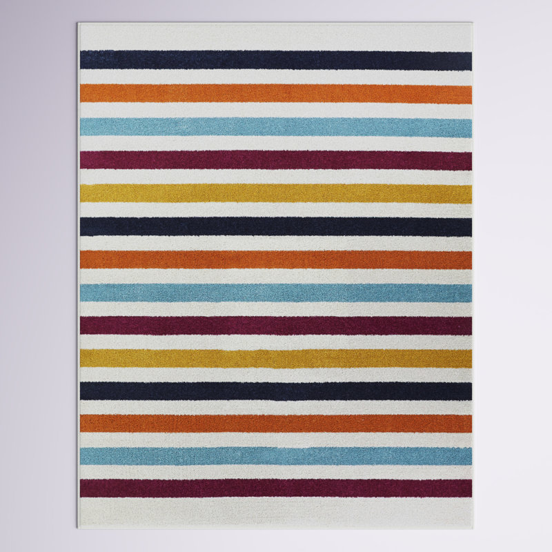 Tapis blanc / bleu / rouge Myrasol, Rectangle 7 pi 10 po x 10 pi
