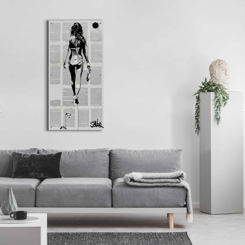 Art mural en verre Trinx "Beach Comber" par Loui Jover, 48" H x 24" W x 0.2" D
