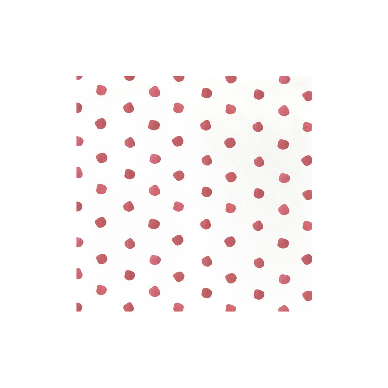 Papersoft Spunlace Polka Dots Square Napkin, 16" Square, Red