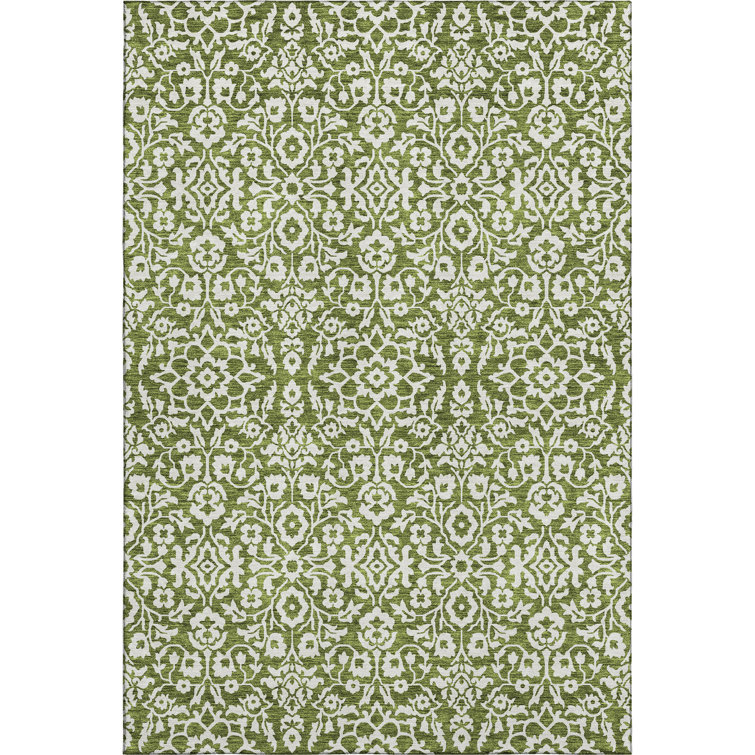 Premium Machine Washable Prisco Olive Rug
