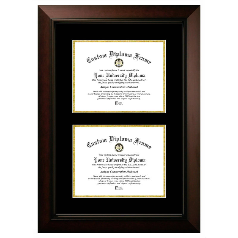 Cadre photo à double degré pour le certificat Lona, Or, 8.5 po X 11 po