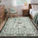 Leaves Floral Machine Washable Area Rug with Rubber Backing for Living Room Modern Non-Slip Dining Room Rug Non-Shedding Rugs for Bedroom