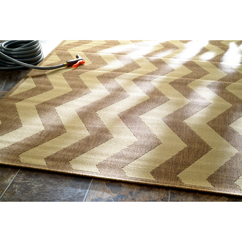 Tapis intérieur/extérieur taupe Paulita, Rectangle 7 pi 10 po x 10 pi 10 po