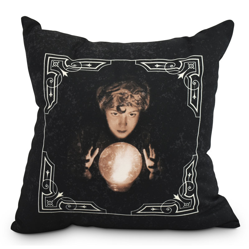 Coussin d'extérieur Witches Brew Square, Bleu / Crème, 16 po x 1 po
