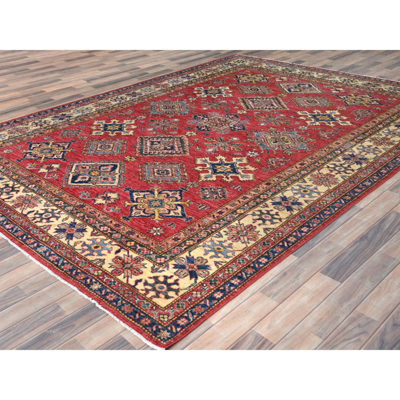 Tapis super Kazak afghan en laine naturelle noué à la main 7 pi 10 po x 10 pi 6 po 12BB31A3AF1B4FC9832FF60F13D741B1