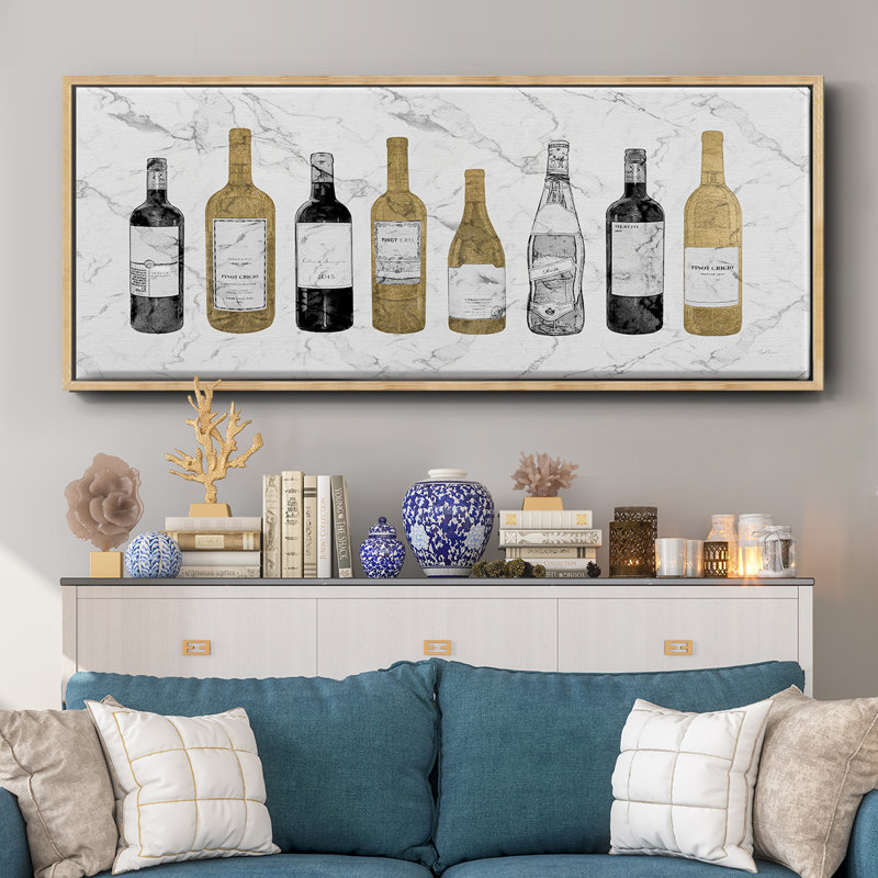 Glam Wine Bar - toile encadrée, H 20 po x l 50 po