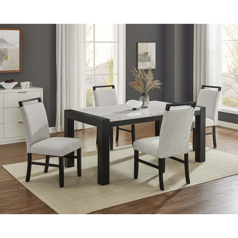 Table de salle à manger 6PCS, 6 pièces: table, banc, 4 chaises