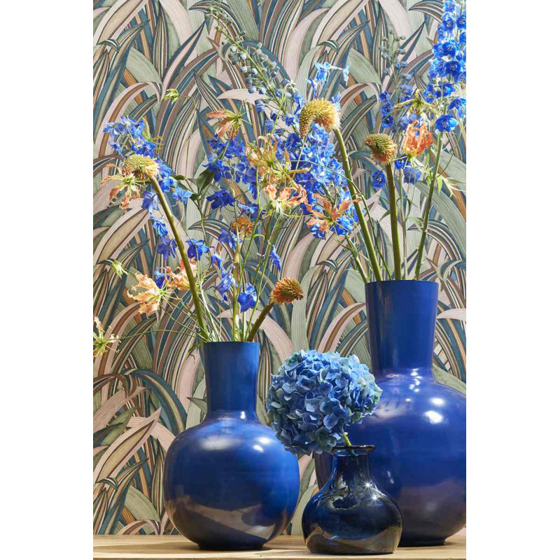 Ansis Iron Table Vase, 57cm H x 38cm W x 38cm D, Blue