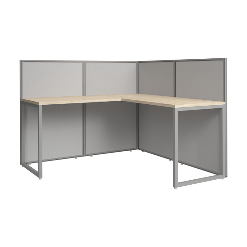Easy Office 1 Piece L-Shape Computer Desk Office Set - Reversible, Natural Elm