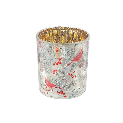 Glass Candle Holder Cardinal Small - Set Of 2