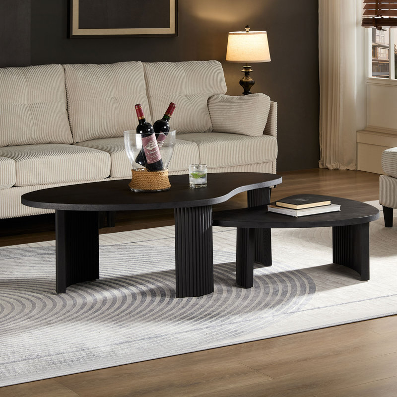 MDF Nesting Coffee Table Set, Black